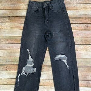 Distressed black jeans